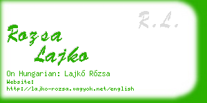 rozsa lajko business card