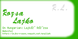 rozsa lajko business card